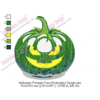 Halloween Pumpkin Face Embroidery Design